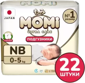 Подгузники-трусики детские Momi Ultra Care NB до 5кг (22шт) фото