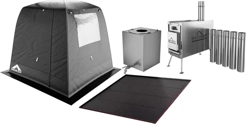 MORZH 1 окно с полом, печью и баком для воды (черный)