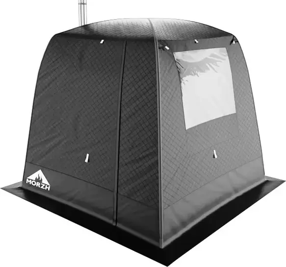 Палатка-баня MORZH 1 окно с полом и печью (черный) фото