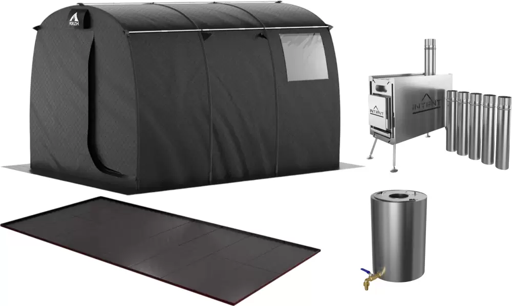 MORZH Max с полом, печью и баком для воды (черный)