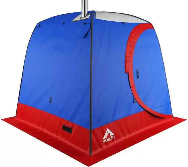 Палатка-баня MORZH Sky Lux 1 окно (синий/красный) фото 3