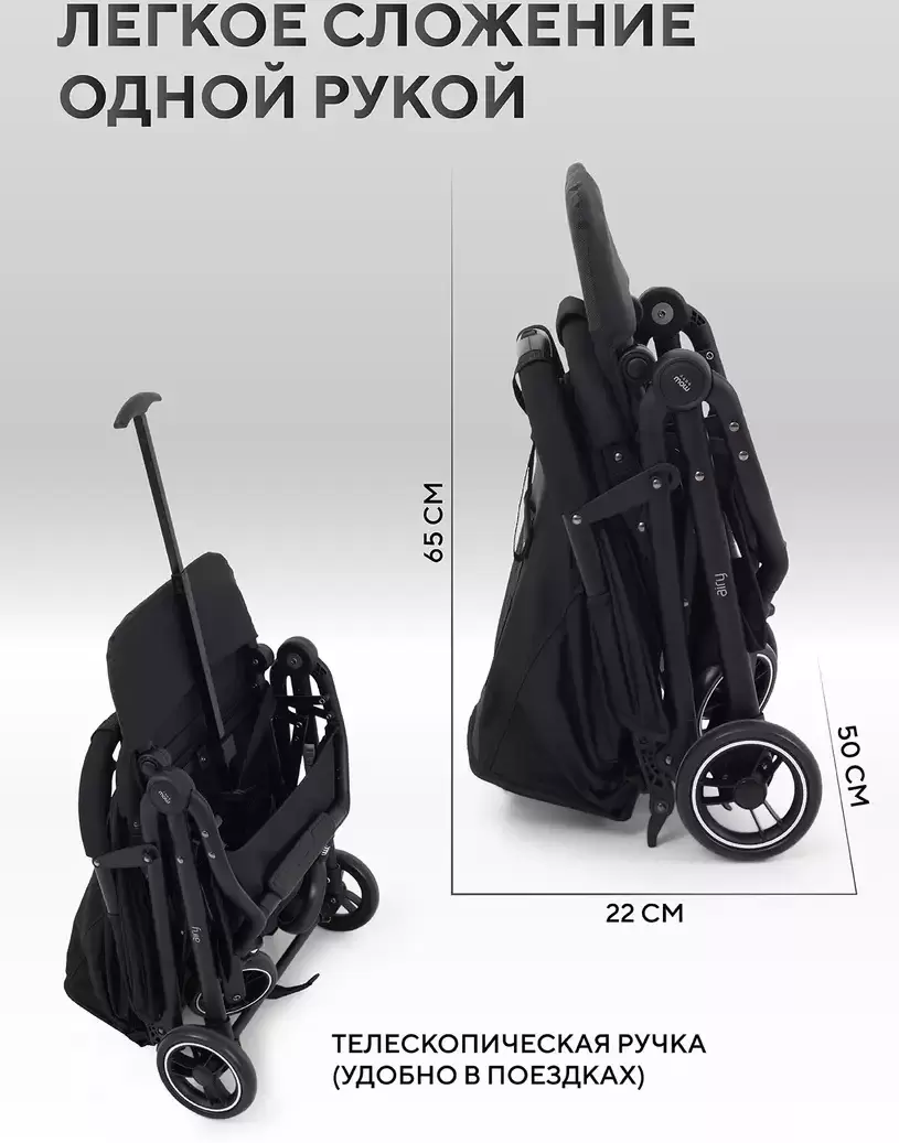 Детская прогулочная коляска MOWbaby Airy MB201 (Black) фото