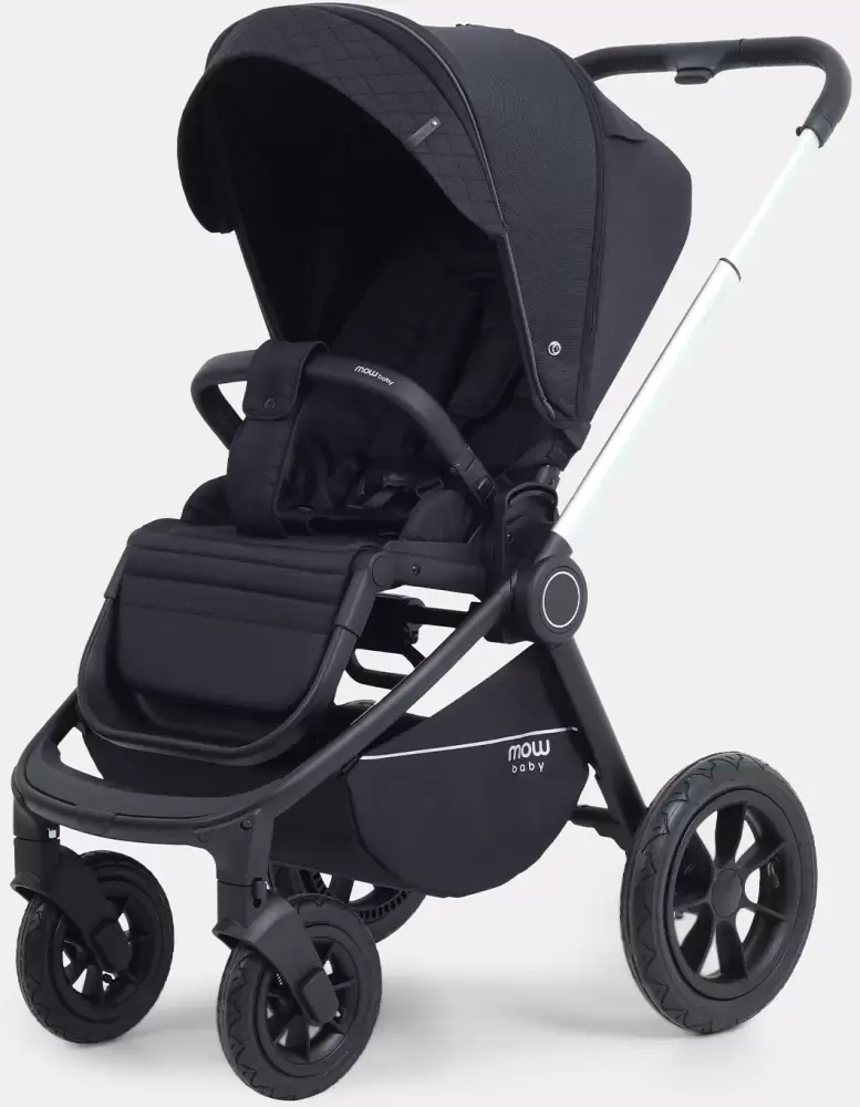 Детская универсальная коляска MOWbaby Zoom air 3 в 1 / MB087 (Silver Black) фото