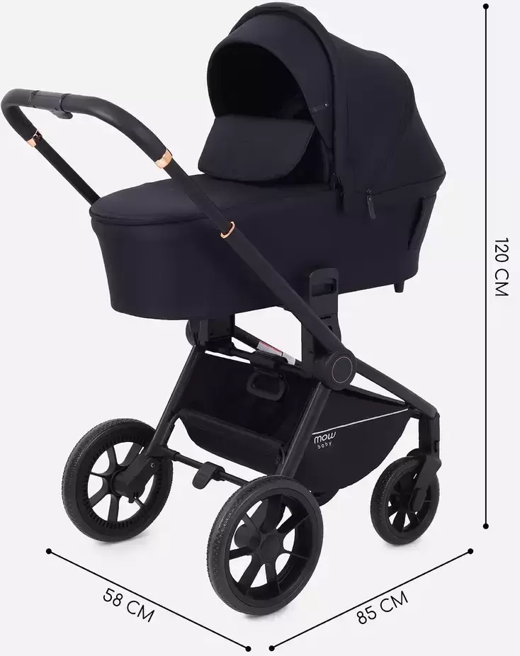 Детская универсальная коляска MOWbaby Zoom Light 2 в 1 / RA086 (Black) фото
