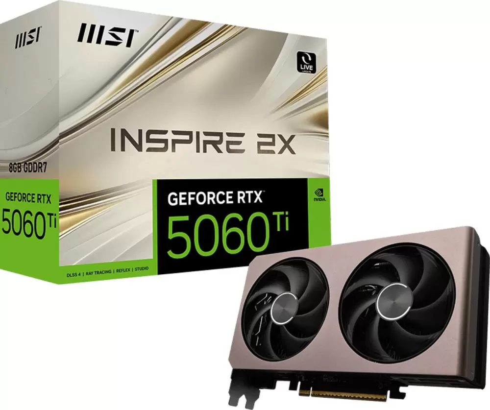 Видеокарта MSI GeForce RTX 5060 Ti 8G Inspire 2X OC фото
