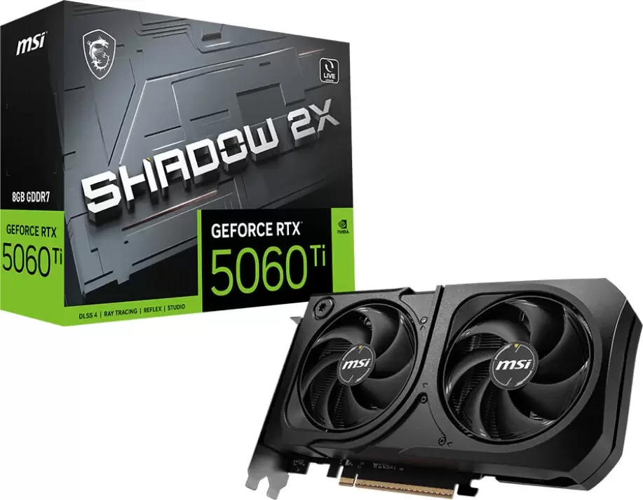 Видеокарта MSI GeForce RTX 5060 Ti 8G Shadow 2X Plus фото
