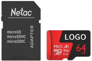 Карта памяти Netac P500 Extreme Pro 64GB NT02P500PRO-064G-R + адаптер фото