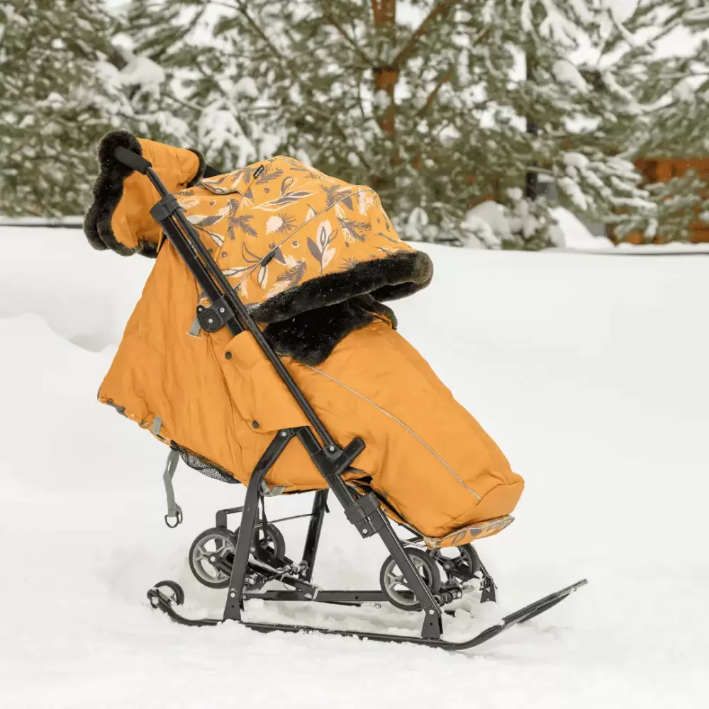 Санки-коляска Ника Детям 7-5Н / НД7-5Н/Г (горчичный) фото