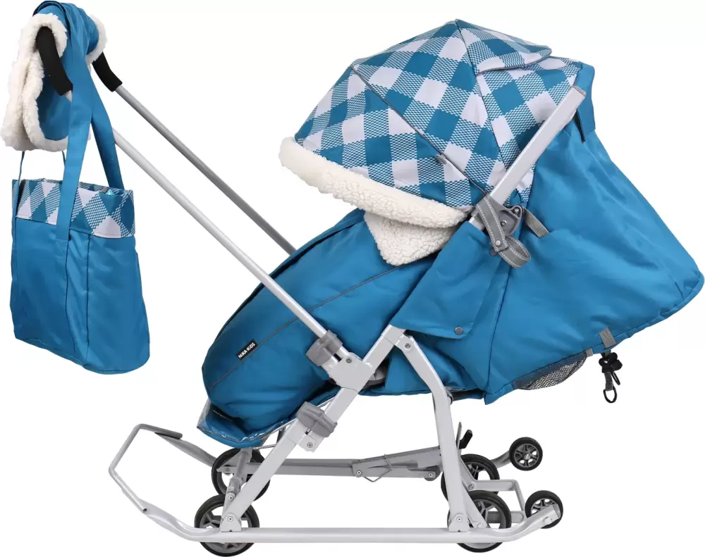 Санки-коляска Ника Детям 7-5Н / НД7-5Н/К (капри в клетку) фото