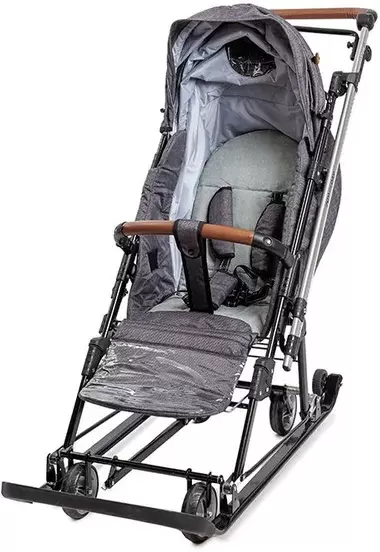 Санки-коляска Ника J1/1 (серый с кроликами) фото