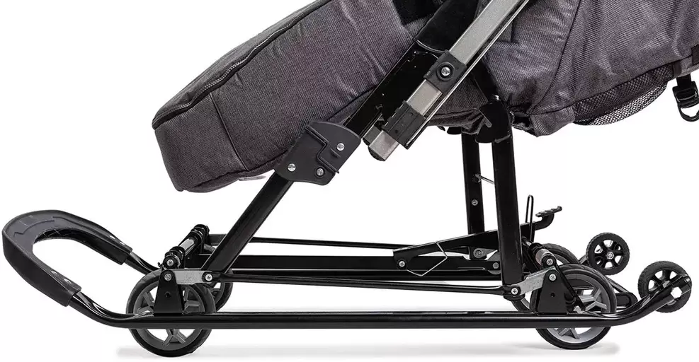 Санки-коляска Ника J1/1 (серый с кроликами) фото