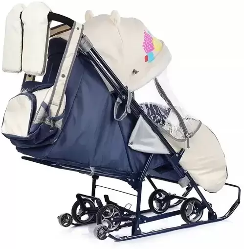 Cанки-коляска Ника Наши детки 5-1 с медвежонком бежевый НДТ5-1/5 фото