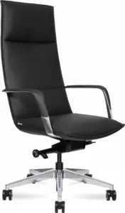 Офисное кресло Norden Parker / HD-2216-1 H (черная экокожа/алюминиевая база)