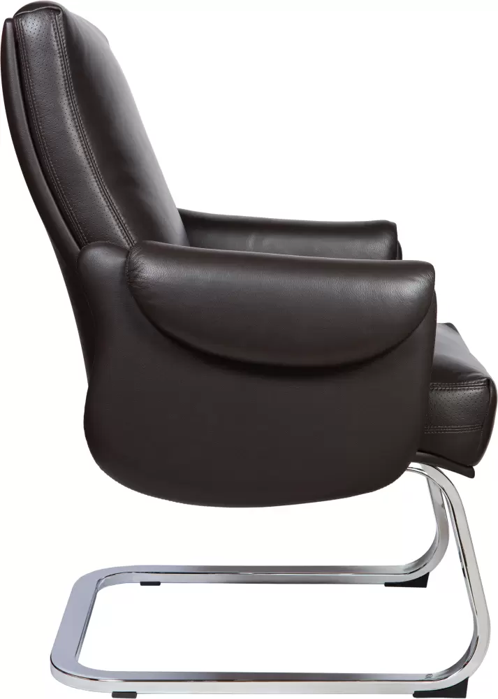 Кресло офисное Norden Ritz CF C 2108 (кожа, коричневый/алюминиевая база) фото
