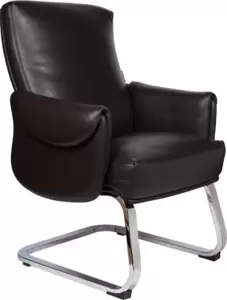 Кресло офисное Norden Ritz CF C 2108 (кожа, коричневый/алюминиевая база) фото