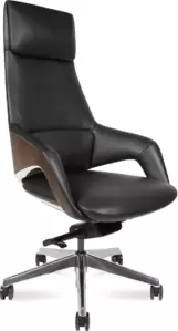 Офисное кресло Norden Шопен / FK 0005-A Black Leather (кожа черная/алюминий)