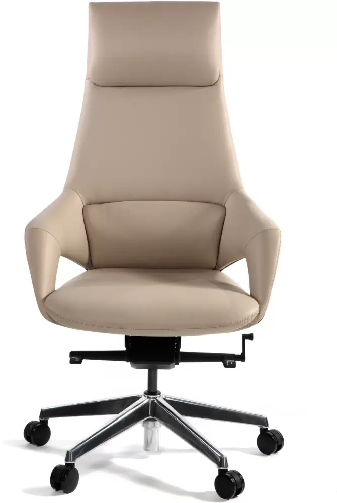 Офисное кресло Norden Шопен FK 0005-A Beige Leather (кожа бежевая/алюминий) фото
