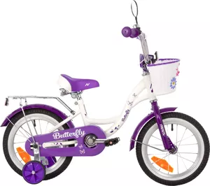 Детский велосипед Novatrack Butterfly 14 2023 147BUTTERFLY.WVL23 (белый/фиолетовый) фото