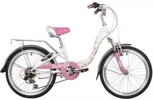 Детский велосипед Novatrack Butterfly 6.V 20 2022 20SH6V.BUTTERFLY.PN22 (белый/розовый) фото