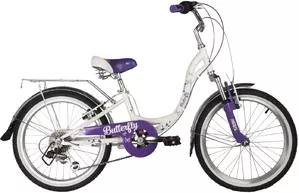 Детский велосипед Novatrack Butterfly 6.V 20 2022 20SH6V.BUTTERFLY.VL22 (белый/фиолетовый) фото