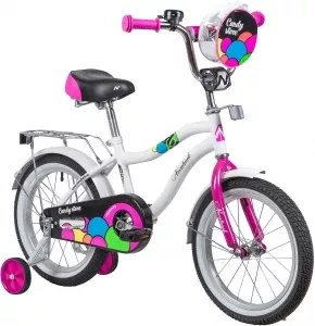Детский велосипед Novatrack Candy 16 (белый/розовый, 2019) фото