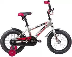 Велосипед детский NOVATRACK Lumen 14 (серебристый/красный, 2019) фото