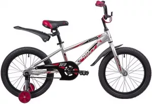 Велосипед детский NOVATRACK Lumen 18 (серебристый/красный, 2019) фото
