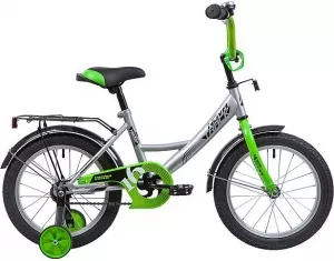 Велосипед детский NOVATRACK Vector 16 (серебристый/салатовый, 2019) фото