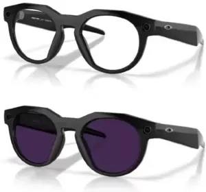 Умные очки Oakley Meta HSTN Transitions (фотохромные линзы прозрачный / синий, черная оправа) фото