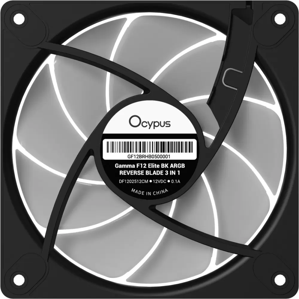 Вентилятор для корпуса Ocypus Gamma F12 Elite BK ARGB Reverse Blade фото