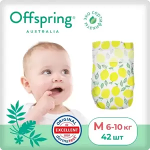 Подгузники детские Offspring M 6-10 кг Лимоны (42 шт) фото