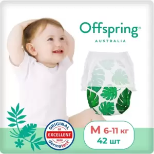 Подгузники-трусики Offspring M 6-11 кг Тропики (42 шт) фото