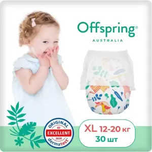 Подгузники-трусики Offspring XL 12-20 кг Джунгли (30 шт) фото