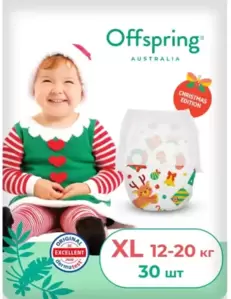 Подгузники-трусики детские Offspring XL 12-20 кг Новый год (30 шт) фото