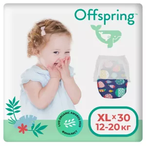 Подгузники-трусики Offspring XL 12-20 кг Рыбки (30 шт) фото