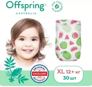 Подгузники детские Offspring XL 12+ кг Арбузы (30 шт) фото