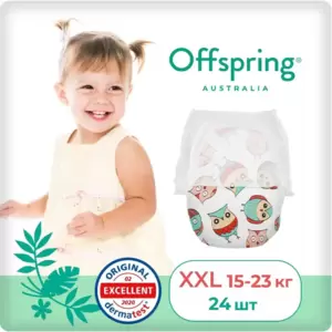 Подгузники-трусики Offspring XXL 15-23 кг Совы (24 шт) фото