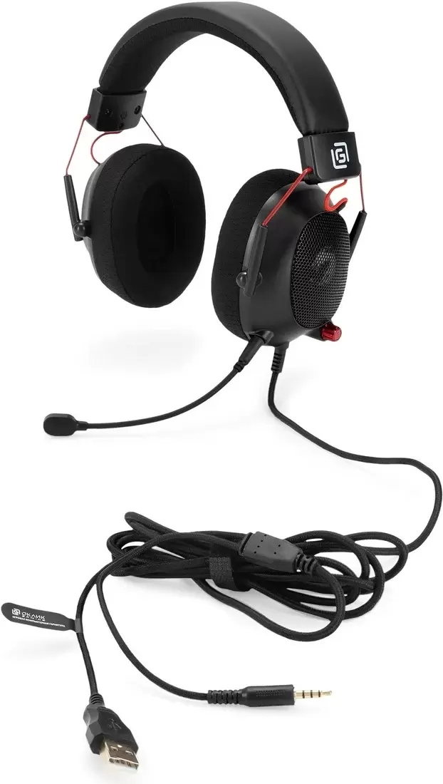 Наушники Oklick HS-L305G (черный/красный) фото