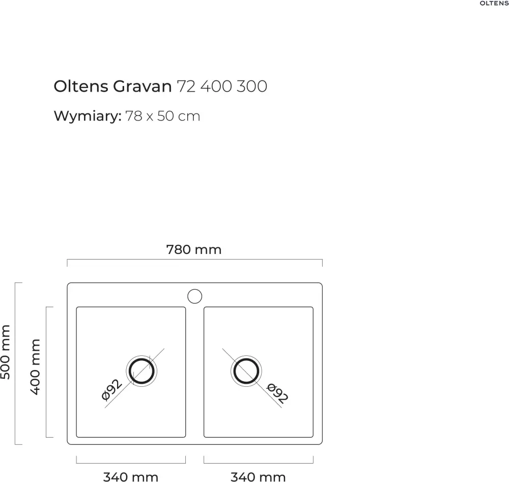 Кухонная мойка Oltens Gravan 72400300 фото