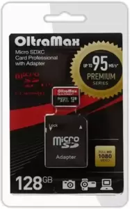 Карта памяти Oltramax Premium Series microSDXC 128GB OM128GCSDXC10UHS-1-PRU3 (с адаптером) фото