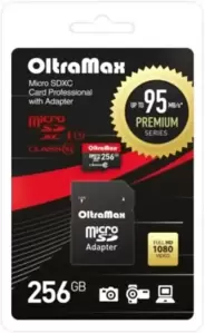 Oltramax Premium Series microSDXC 256GB OM256GCSDXC10UHS-1-PRU3 (с адаптером)