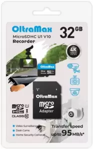 Карта памяти Oltramax Recorder microSDHC 32GB OM32GCSDHC10-U1-V10 (с адаптером) фото