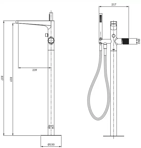 Смеситель Omnires Contour CT8033GLB фото