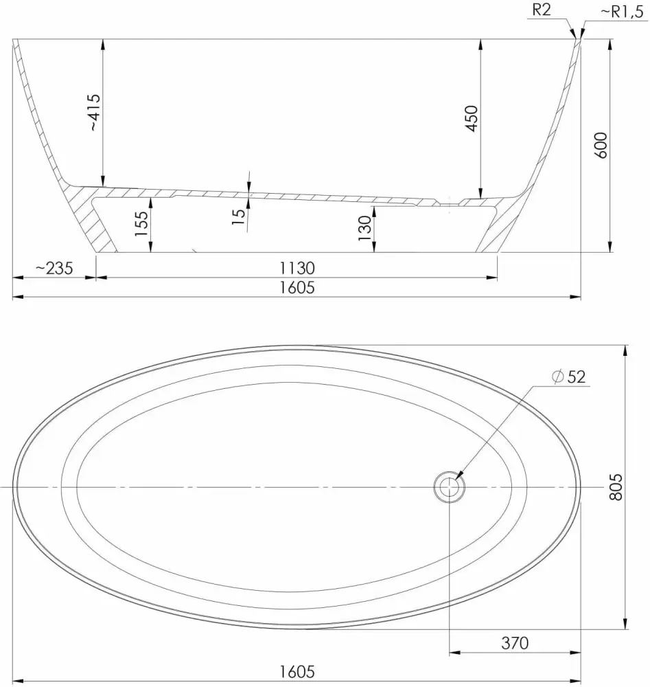 Ванна Omnires Marble+ Siena WW BSP фото
