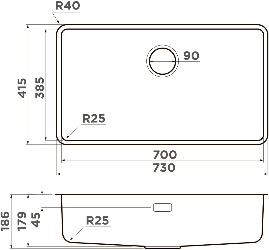 Кухонная мойка Omoikiri Omi 73-U/I-IN фото