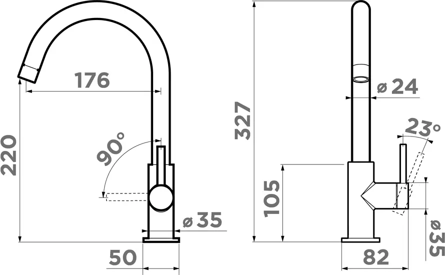 Смеситель Omoikiri Shinagawa Slim GM фото 2