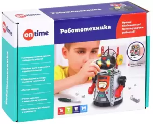 Конструктор электромеханический On Time Роботехника. Забавный робот с датчиком препятствий 45101 фото