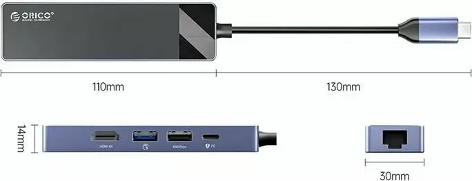 Док-станция Orico DM-5R-BK-BP (черный/серый) фото