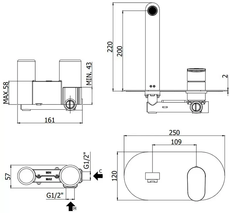 Смеситель Paffoni Candy CA105CR фото