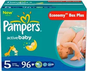 Подгузники Pampers Active Baby 5 Junior (11-18 кг) Economy Box Plus 96 шт фото